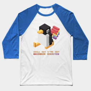 Rainbow Racer Penguin Baseball T-Shirt